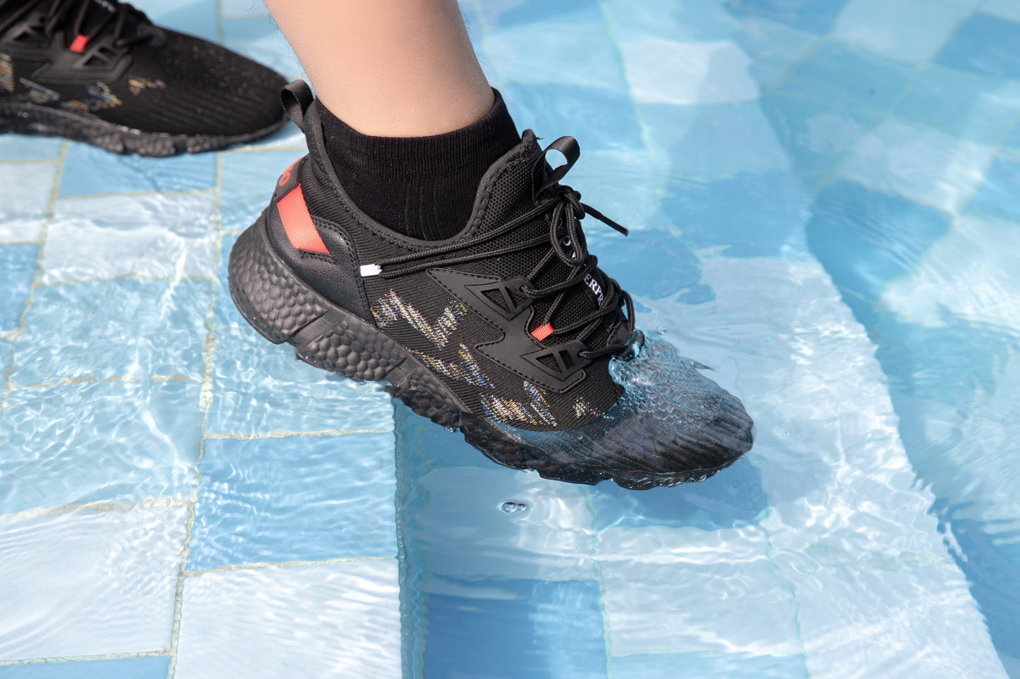 Waterproof Massage Sneaker Shark Black | LightCityMall