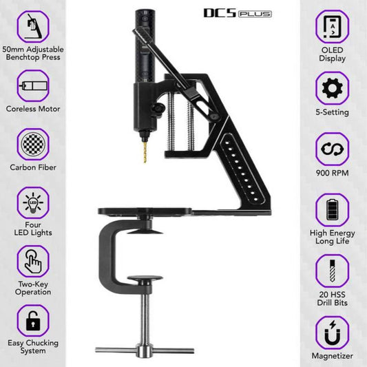 *立即預購！ * DC5 PLUS：全球首款碳纖維電鑽筆桌上型壓力機